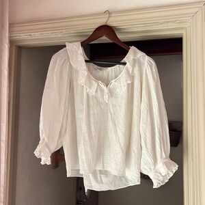 &other stories white peasant puff sleeve blouse Small
